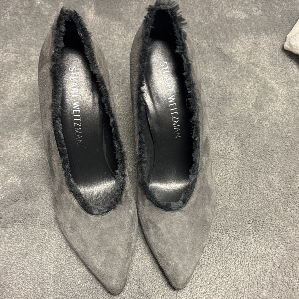 Stuart Weitzman Gray suede Heels
